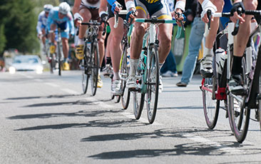 Bicyclist on a road