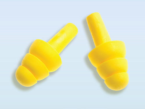 A pair of pre-molded earplugs. 