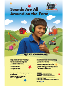  Poster titled Sounds Are All Around on the Farm.